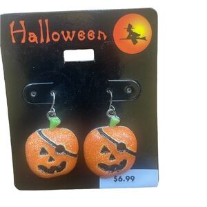 Pumpkin Jack o Lantern Pirate Earrings